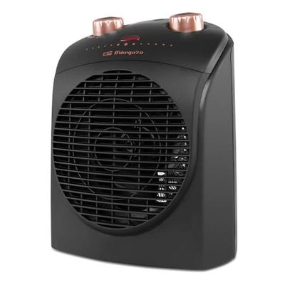 Orbegozo FH 5036 Elektrische ventilatorkachel met regelbare thermostaat, 2200 W vermogen, 2 warmtestanden en ventilatorfunctie, 3600 W, 1 l, 44 decibel, zwart