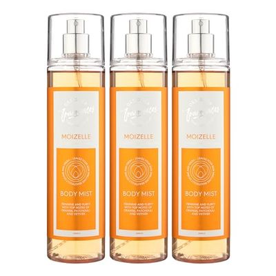 Designer Fragrances 3 Pack Moizelle Bundle - Women's Feminine Body Mist Spray Bottles - For Silky Soft, Beautifully Smelling Divine & Fresh Skin, Revitalizing, Hydrating - Great Gifts - 250ml