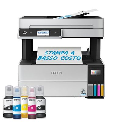 EPSON EcoTank ET-5150 stampante Multifunzione A4 (stampa, copia, scansione) USB, Wi-Fi, Wi-Fi Direct, display LCD 6,1 cm, ADF, serbatoi flaconi alta capacità, Epson Smart Panel, fronte/retro