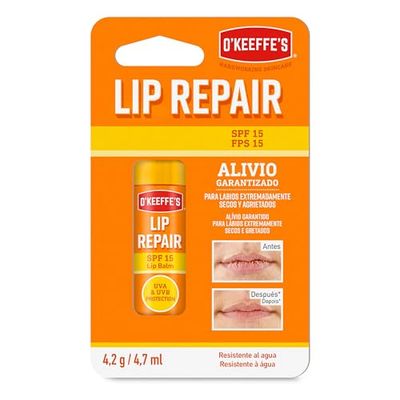 O'Keeffe's Lip Repair FPS 15 - Bálsamo labial reparador para labios secos y agrietados - 24h hidratación