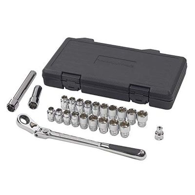 GearWrench Set di chiavi a cricchetto passante da 30 mm con testa flessibile di bloccaggio, 25 pezzi, 893823