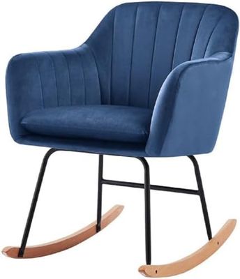 BAÏTA Elsa Rocking Chair fauteuil fluweel blauw