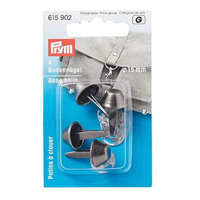 Prym 615902 - Clavos de suelo para las bolsas de 15mm, 4 piezas, ve5, altsilber