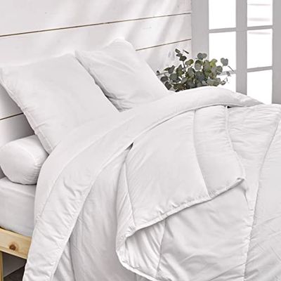 Bleu Câlin Dekbed voor 4 seizoenen, 240 x 260 cm, anti-mijt, antibacterieel, 3-in-1: warm voor de winter, licht voor de zomer, gemaakt in Frankrijk