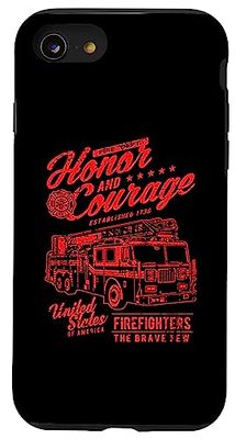 Honor and Courage Firefighter Fire Dept. Fire Truck Design Case for iPhone SE (2020) / 7 / 8