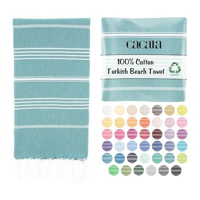 Cacala, Asciugamani Pure Series, Cotone, Aqua, 95 x 175 x 0.5 cm
