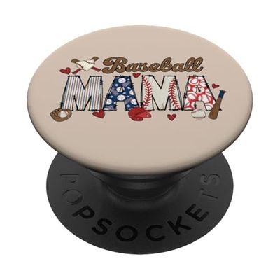 Fun Baseball Mama Design for Sport Fans PopSockets Adhesive PopGrip