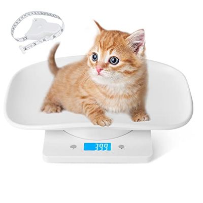Puppy Scales for Weighing, Cat Weight Scale, 33lb/15kg Vegetables Fruits Kitchen Electronic Weight Scale with Tape Measure, for Kitten/Puppy/Hamster/Little Bird/Rabbit