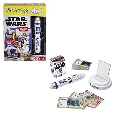Mattel Games HHM49 Pictionary Air Star Wars (Duitse versie), scharade, tekenspel om te verbinden met smartphone of tablet, familiespel voor volwassenen en kinderen vanaf 8 jaar