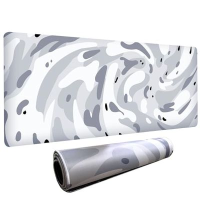 Fluid Pattern XXL Mouse Pad,Super Thick Waterproof Fluid Pattern Large Gaming Mousepad with Stitched Edge,Mouse Computer Desk Accessories,Non-Slip Base Mouse Keyboard Mat 800X400X4mm
