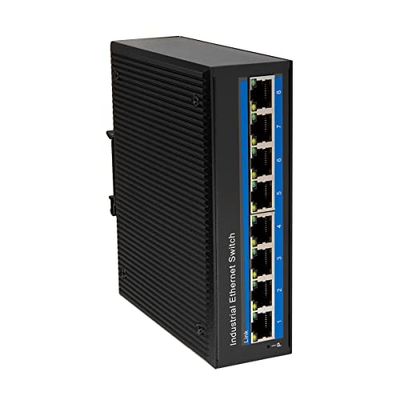 LogiLink NS201P - Industriële Fast Ethernet Switch, 8-Port 10/100 Mbps, met PoE (Power Over Ethernet)