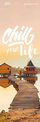 Chill Your Life! 2024 Bookmark Calendar 5.5 x 16.5 cm Mindfulness Harmony Reading Aid Alpha Edition