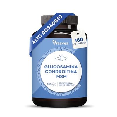 Glucosamina Condroitina MSM - Integratore Articolazioni - 180 Compresse Rilascio Lento - Benessere Articolare e Mobilità - Formula Avanzata per Cartilagine e Ossa - Per Uso Quotidiano - Vitavea