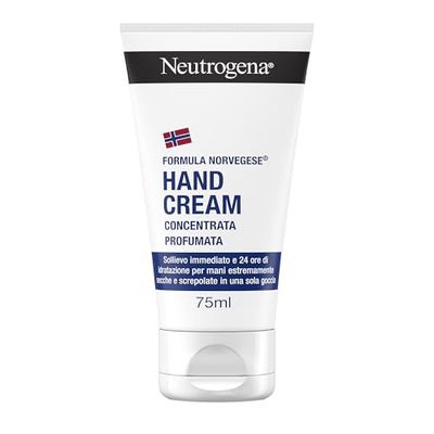 Neutrogena Formula Norvegese Crema Mani Concentrata Profumata, Crema mani riparatrice con Glicerina e Vitamina E, Crema mani secche e screpolate profumata per sollievo e idratazione 24h, 75 ml