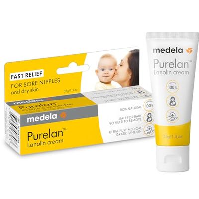 Medela - Crème d'allaitement à la lanoline Medela Purelan - mamelons douloureux, peaux sèches, 100% naturelle, hypoallergénique, 37g