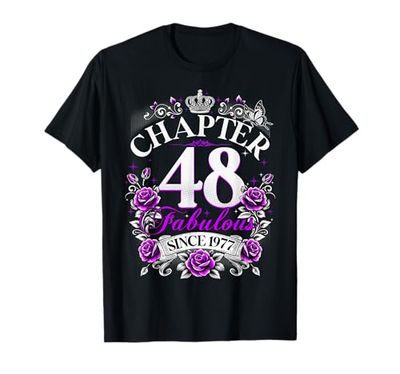 Womens Chapter 48 Fabulous Since 1977 48th Birthday Design Maglietta