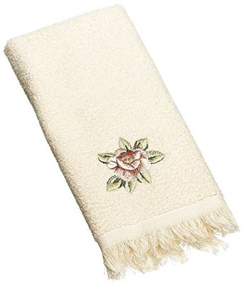 Avanti Linens Rosefan Telo da Bagno, Cotone, Ivory, Fingertip