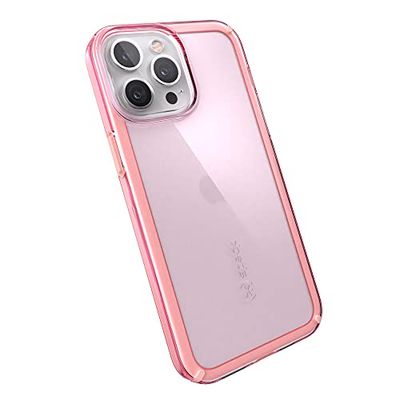 Speck Productos Gemshell Funda para iPhone 13 Pro MAX/iPhone 12 Pro MAX, Tinte Rosa/Rosa Gasa