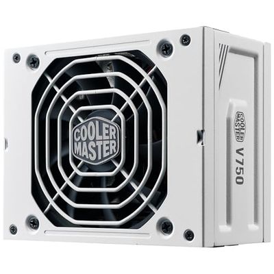 Cooler Master V750 SFX Gold ATX 3.1 White Edition, UK stekker - 750W 80 PLUS Gold, volledig modulair voedingeenheid, SFF/mini-ITX voeding, 92mm FDB ventilator, PCIe 5.1 kabel, SFX-naar-ATX beugel