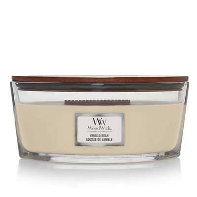 WoodWick vela aromática em forma de elipse, grão de baunilha