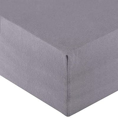 aqua-textil Royal XL Hoeslakens boxspringbed waterbed 200x220-220x240 cm donkergrijs 210 g/m² jersey makko-katoen elastaan hoeslaken