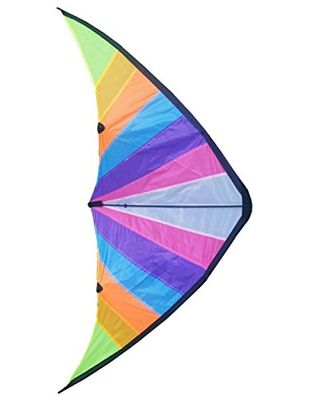 Traditional Garden Games Acquilone 160 x 80cm - Linea Doppia Stunt Kite - Design Professionale - Vibranti Colori dell'arcobaleno - Aquilone