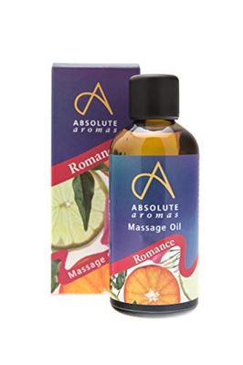 Absolute Aromas Olio da Bagno e da Massaggio Romance 100ml - Oli Essenziali di Gelsomino, Menta Verde e Legno di Cedro in una base di Jojoba, Mandorle Dolci e Enotera - Olio Sensuale per il Corpo