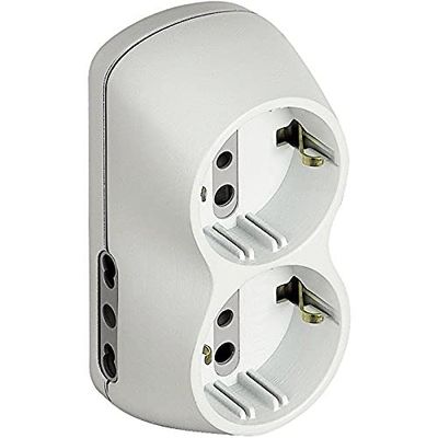 BTicino S3614D Adaptateur B4 prise multiple 4 places avec 2 prises Schuko standard allemand et 2 prises bivalenti10/16 A, prise grande 16 A, couleur blanche