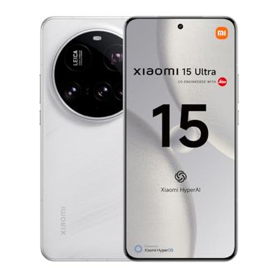Xiaomi 15 Ultra - Smartphone de 16+512GB, Lente óptica Leica Summilux, Snapdragon 8 Elite, Pantalla AMOLED WQHD+ de 6,73" 120 Hz, HyperCharge de 90W, Cargador no Incluido, Blanco (Versión ES)