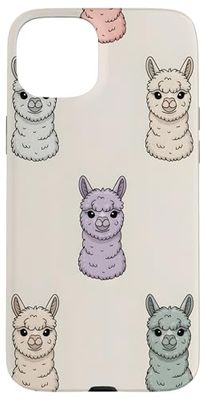 Patrón de animales pastel de alpaca boho Carcasa para iPhone 15 Plus