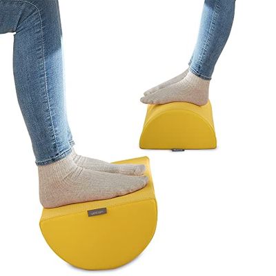 Leitz Reposapies de Oficina Ajustable para Piernas y Rodillas, Alivia el Dolor de Hombros y Espalda, Fabricado con Espuma y Funda de Tela, Gama Ergo Cosy, Amarillo Cálido, 53710019