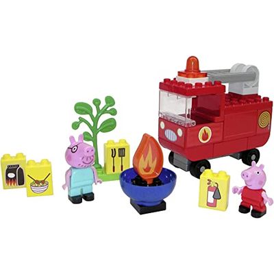 Big-Bloxx Peppa Pig - Camion de Pompier Peppa Pig - Kit de Construction Big Bloxx avec Peppa et Papa Pig - 40 pièces - pour Enfants à partir de 18 Mois
