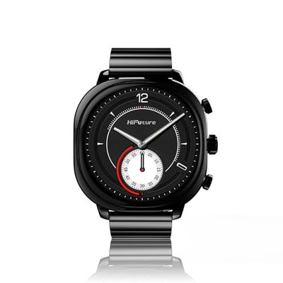 HiFuture AIX Amoled roestvrij staal draadloos bellen Smartwatch, zilver