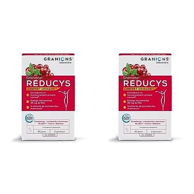 GRANIONS Reducys Contre l'inconfort urinaire à répétition 3 milliards de Lactobacillus rhamnosus, Canneberge, Cuivre, Sélénium, Bruyère Formule unique et complète 30 Gélules (Lot de 2)