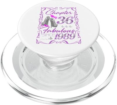 Chapter 36 Fabulous Since 1989 Diamond Heels 36th Birthday PopSockets PopGrip para MagSafe