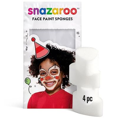 Snazaroo Spugne a forma di lacrima ad Alta Densità per la Pittura del Viso e Corpo, Aquacolor e il Trucco Set di 4 Facili da usare e rimuovere