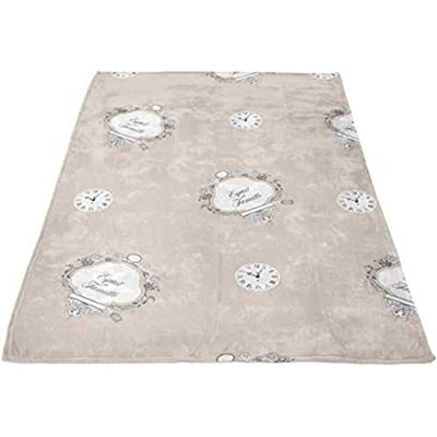Soleil d'Ocre Anda av Familj Pläd, Polyester, Ecru, 110x170 cm