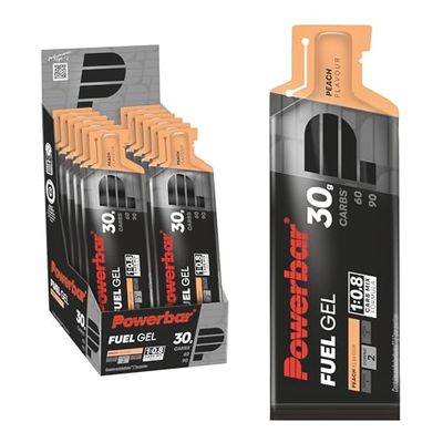 Logitech Powerbar - Black Line - Fuel 30 Gel - Peach - Melocotón - 12 x 50 ml
