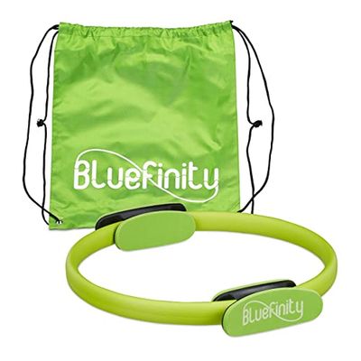 Bluefinity pilates ring groen, met oefeningen, accessoire voor fitness, training van armen en benen, yogaring, Ø 37cm