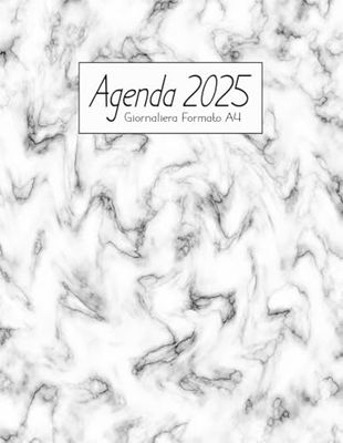 Agenda 2025 Giornaliera Formato A4: Pianificatore 2025 Con Orari 08:00 - 19:00 | una pagina per ogni giorno | dal 1 gennaio - dicembre 2025 | Formato Grande A4 | 380 Pagine