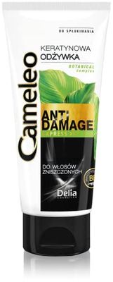 Cameleo - Condicionador de queratina - tratamento reparador com queratina e óleo de argão para cabelos danificados, secos e quebradiços - Thermo Protect - sem sal ou parabenos - 200 ml