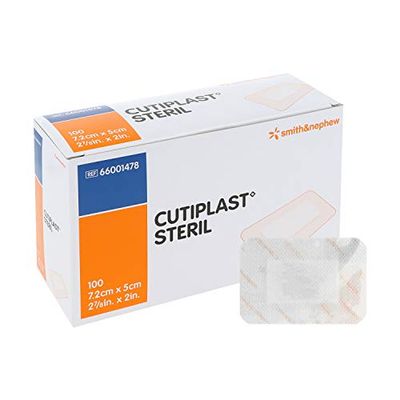 Cutiplast tecido estéril macio ilha Dressing, 7,2 x 5 cm