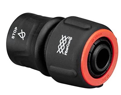 Fiskars Raccordo per Tubi, Misura Universale, Ø 19 mm (3/4"), FiberComp, 40 g, Nero/Rosso, STOP, 1054790
