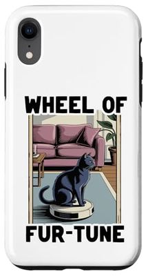 Wheel Of Fur-Tune Cat On Robot Vacuum Cleaner Cat Case for iPhone XR