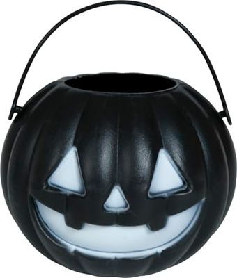FIESTAS GUIRCA | 4 Assorted Black and Grey Pumpkins (5x6 cm) - Halloween Decoration for Parties and Celebrations - Ideal Accessory for Trick or Treat - Black and Grey