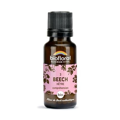 BIOFLORAL - 03 Beech, Hêtre BIO - 470 Granules - Compréhension - Fleur de Bach Authentique - Sans Alcool