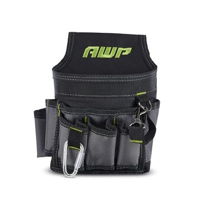 AWP Borsa per attrezzi da elettricista in nylon balistico | AWP Mini Electrician Tool Pouch | Nero & Grigio