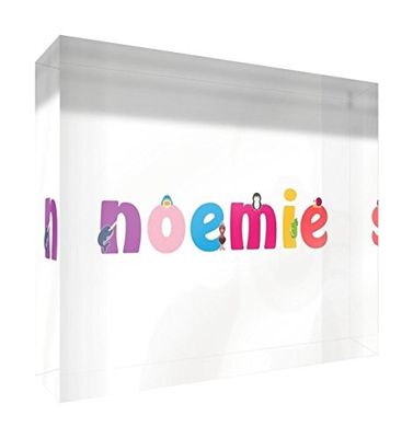 Little helper herinnering deco acryl transparant gepolijst als diamantstijl illustratief bont met de naam meisjesnaam Noemie 14,8 x 21 x 2 cm Grand