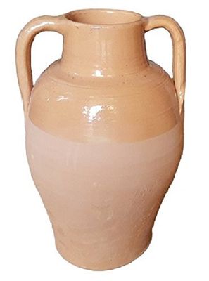 LANGELLA SMALTATA IN TERRACOTTA (MUMMOLO BOCCA LARGA) FATTA A MANO SUL TORNIO ; ALTEZZA CM. 33.