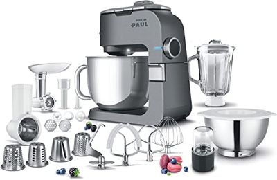 Sencor impastatrice planetaria, Robot da Cucina Robusto in metallo pieno, Motore 1500W Superpotente, con Illuminazione a LED, silenzioso, funzione Smart Power con Accessori completi e tritatutto
